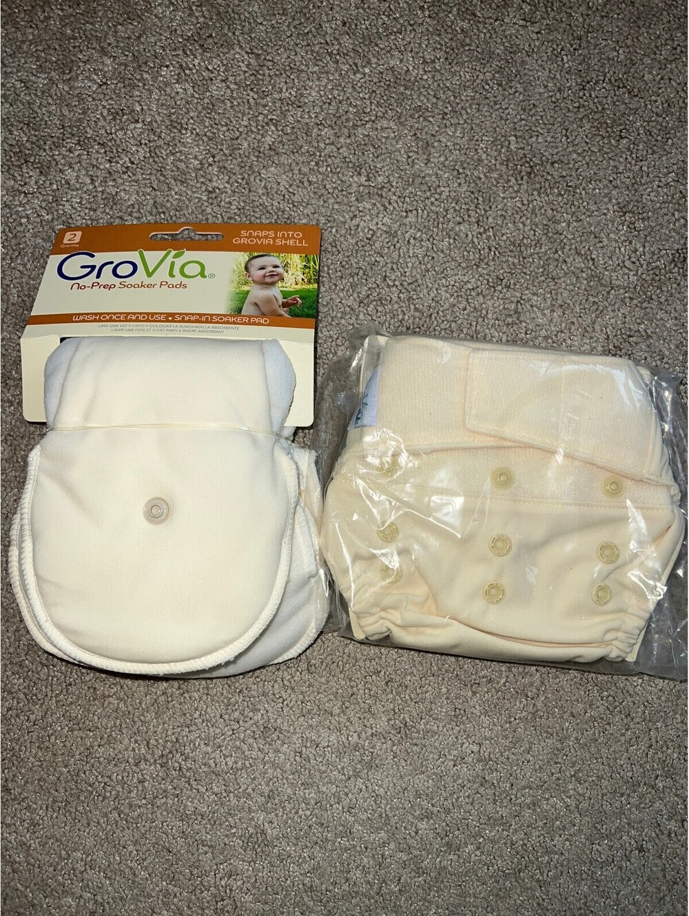 NIP Grovia hybrid diaper shell + 2 no-prep inserts